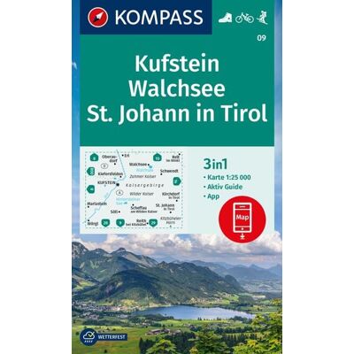 Kompass-Karten KOMPASS Wanderkarte 09 Kufstein, Walchsee, St. Johann in Tir Kompass-Karten KOMPASS Wanderkarte 09 Kufstein, Walchsee, St. Johann in Tir