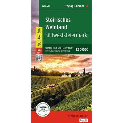 KOMPASS freytag und berndt freytag & berndt Wanderkarte WK 411 Steirisches Weinland, Südweststeiermark 1:50.000 KOMPASS freytag und berndt freytag & berndt Wanderkarte WK 411 Steirisches Weinland, Südweststeiermark 1:50.000