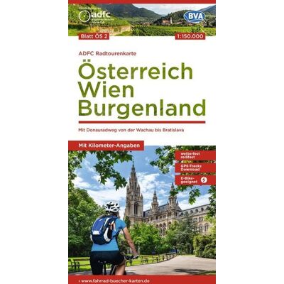 Kompass-Karten BVA ADFC Radtourenkarte Österreich Wien Burgenland 1:150.000 Kompass-Karten BVA ADFC Radtourenkarte Österreich Wien Burgenland 1:150.000