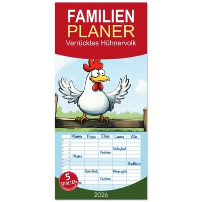 Familienplaner 2026 - Verrücktes Hühnervolk mit 5 Spalten (Wandkalender, 21 x 45 cm) CALVENDO Familienplaner 2026 - Verrücktes Hühnervolk mit 5 Spalten (Wandkalender, 21 x 45 cm) CALVENDO