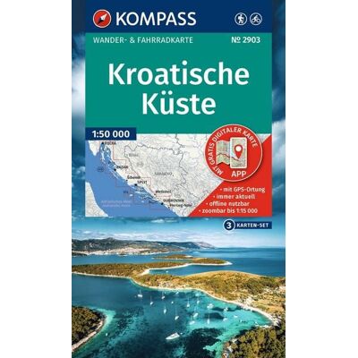Kompass-Karten KOMPASS Wanderkarten-Set 2903 Kroatische Küste mit Inseln (3 Karten) 1:95.000 Kompass-Karten KOMPASS Wanderkarten-Set 2903 Kroatische Küste mit Inseln (3 Karten) 1:95.000