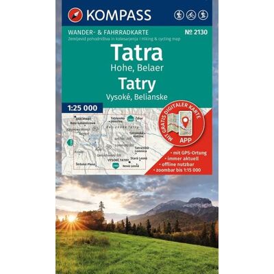 Kompass-Karten KOMPASS Wanderkarte 2130 Tatra Hohe, Belaer / Tatry, Vysoké, Belianske 1:25.000 Kompass-Karten KOMPASS Wanderkarte 2130 Tatra Hohe, Belaer / Tatry, Vysoké, Belianske 1:25.000