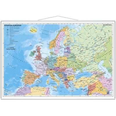 Stiefel Eurocart Staaten Europas. Wandkarte mit Metallleiste Stiefel Eurocart Staaten Europas. Wandkarte mit Metallleiste