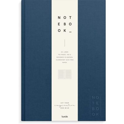 Burde Publishing AB Burde Notizbuch Textil dunkelblau liniert A4 Burde Publishing AB Burde Notizbuch Textil dunkelblau liniert A4