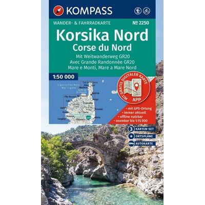 Kompass-Karten KOMPASS Wanderkarten-Set 2250 Korsika Nord, Corse du Nord, Weitwanderweg GR20 (3 Karten) 1:50.000 Kompass-Karten KOMPASS Wanderkarten-Set 2250 Korsika Nord, Corse du Nord, Weitwanderweg GR20 (3 Karten) 1:50.000