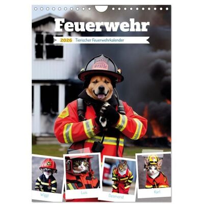 Feuerwehr - Tierischer Feuerwehrkalender (Wandkalender 2026 DIN A4 hoch), CALVENDO Monatskalender Feuerwehr - Tierischer Feuerwehrkalender (Wandkalender 2026 DIN A4 hoch), CALVENDO Monatskalender