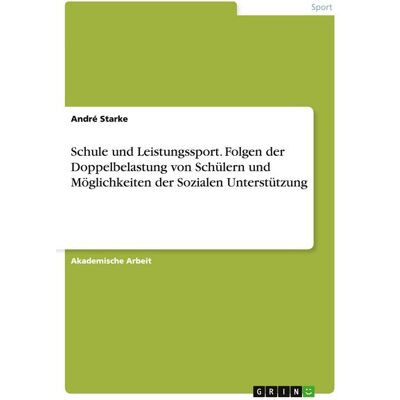 GRIN Schule und Leistungssport. Folgen der Doppelbelastung von Schülern und Möglichkeiten der Sozialen Unterstützung GRIN Schule und Leistungssport. Folgen der Doppelbelastung von Schülern und Möglichkeiten der Sozialen Unterstützung