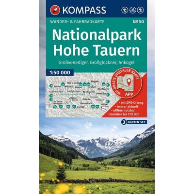 Kompass-Karten KOMPASS Wanderkarten-Set 50 Nationalpark Hohe Tauern, Großvenediger, Großglockner, Ankogel (3 Karten) 1:50.000 Kompass-Karten KOMPASS Wanderkarten-Set 50 Nationalpark Hohe Tauern, Großvenediger, Großglockner, Ankogel (3 Karten) 1:50.000