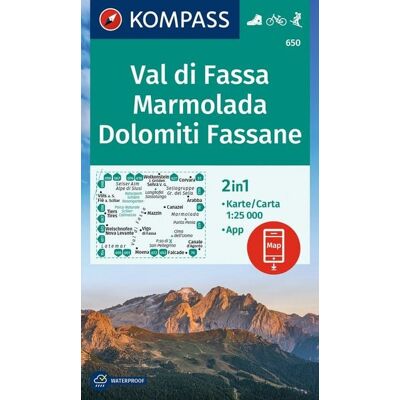 Kompass-Karten KOMPASS Wanderkarte 650 Val di Fassa, Marmolada, Dolomiti Fassane 1:25.000 Kompass-Karten KOMPASS Wanderkarte 650 Val di Fassa, Marmolada, Dolomiti Fassane 1:25.000