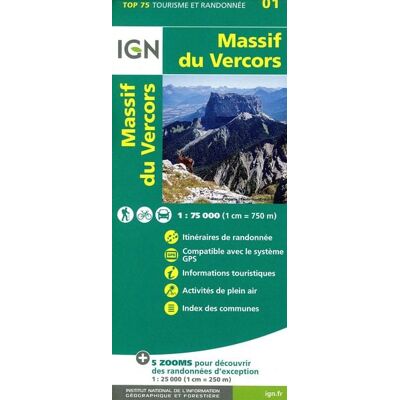 IGN Frankreich IGN 75 000 Touristische Wanderkarte 01 Massif du Vercors IGN Frankreich IGN 75 000 Touristische Wanderkarte 01 Massif du Vercors