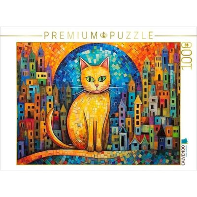 CALVENDO Puzzle Katze Im Stil von Friedensreich Hundertwasser 1000 Teile Lege-Größe 64x48cm Foto-Puzzle für glückliche Stunden CALVENDO Puzzle Katze Im Stil von Friedensreich Hundertwasser 1000 Teile Lege-Größe 64x48cm Foto-Puzzle für glückliche Stunden