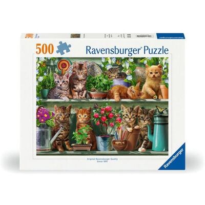 Ravensburger Verlag GmbH Erwachsenenpuzzle 500 Teile - Katzen im Regal Ravensburger Verlag GmbH Erwachsenenpuzzle 500 Teile - Katzen im Regal