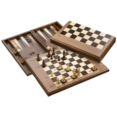 Philos Schach Backgammon Dame Set, Feld 50 mm, Magnetverschluss Philos Schach Backgammon Dame Set, Feld 50 mm, Magnetverschluss