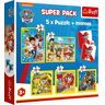 Trefl S.A. 5 in 1 Puzzle + Memo – Paw Patrol 20, 30, 36, 48, 50 Teile + Memo 2x12 Tafeln