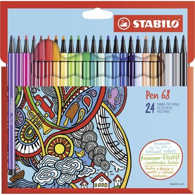 STABILO Pen 68 Filzstift Multicolor 24 Stück - Filzstift STABILO Pen 68 Filzstift Multicolor 24 Stück - Filzstift