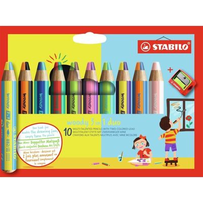 STABILO woody 3 in 1 duo - Mehrfarbiges Buntstift-Set für Kinder STABILO woody 3 in 1 duo - Mehrfarbiges Buntstift-Set für Kinder