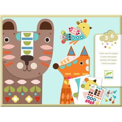 DJECO Kreativset mit Aufklebern Große Tiere DJECO Kreativset mit Aufklebern Große Tiere