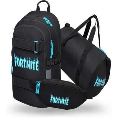 BAAGL SET 3 Skate Fortnite Blue: Rucksack, Sporttasche, Gürteltasche GRS BAAGL SET 3 Skate Fortnite Blue: Rucksack, Sporttasche, Gürteltasche GRS