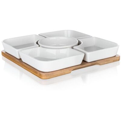 Banquet BRILLANTE Bambusschalen-Set - 24,5 cm x 24,5 cm x 4,5 cm - 5 + 1 Stück Banquet BRILLANTE Bambusschalen-Set - 24,5 cm x 24,5 cm x 4,5 cm - 5 + 1 Stück