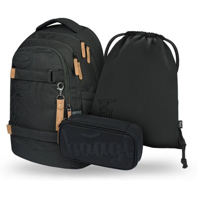 BAAGL SET 3 Skate max Darkness: Rucksack, Federmäppchen, Beutel BAAGL SET 3 Skate max Darkness: Rucksack, Federmäppchen, Beutel