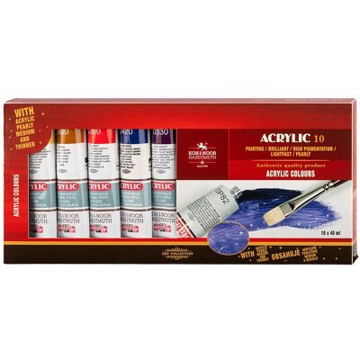 KOH-I-NOOR 1627/10 - Acrylfarben-Set 10 × 40 ml KOH-I-NOOR 1627/10 - Acrylfarben-Set 10 × 40 ml