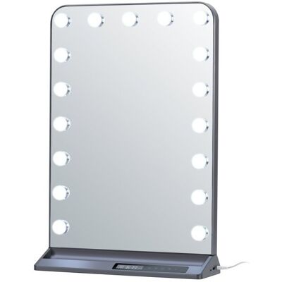 IMMAX HOLLYWOOD Make-up mit LED, CCT, LCD-Display, USB C/A Ausgänge, grau IMMAX HOLLYWOOD Make-up mit LED, CCT, LCD-Display, USB C/A Ausgänge, grau