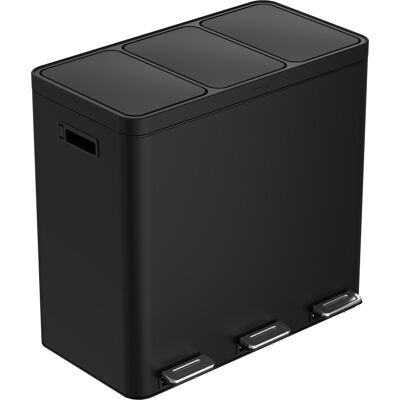 Siguro SmartSort Abfalleimer schwarz, 3 Behälter für sortierten Abfall, 3 x 20 l Siguro SmartSort Abfalleimer schwarz, 3 Behälter für sortierten Abfall, 3 x 20 l