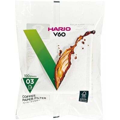 Hario Papierfilter V60-03 (VCF-03-100W), weiß, 100 St. Hario Papierfilter V60-03 (VCF-03-100W), weiß, 100 St.