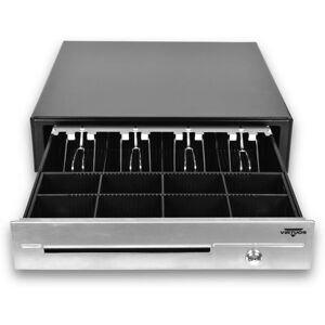 Virtuos Kassenschublade C430D mit Kabel, Metallbügel, Edelstahlplatte, 9-24V, schwarz Virtuos Kassenschublade C430D mit Kabel, Metallbügel, Edelstahlplatte, 9-24V, schwarz