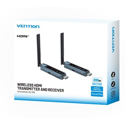 Vention Wireless HDMI Transmitter and Receiver (1*1) Kit Gray Vention Wireless HDMI Transmitter and Receiver (1*1) Kit Gray