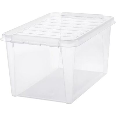 SmartStore Aufbewahrungsbox - 47L, Schwarz/Transparent/Gold - Stapelbar, Sicherer Clip SmartStore Aufbewahrungsbox - 47L, Schwarz/Transparent/Gold - Stapelbar, Sicherer Clip