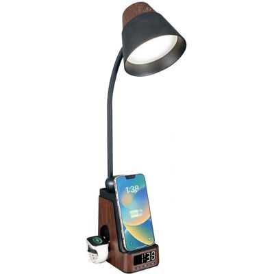 IMMAX IDEAL LED mit QI-Ladegerät CCT, dunkles Holz/Schwarz IMMAX IDEAL LED mit QI-Ladegerät CCT, dunkles Holz/Schwarz