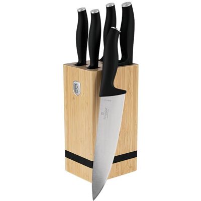 BerlingerHaus Matte Black Collection Messerset mit Ständer BAMBOO 6 Stück quadratisch BerlingerHaus Matte Black Collection Messerset mit Ständer BAMBOO 6 Stück quadratisch