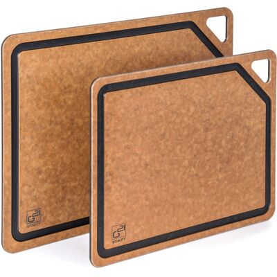 G21 EcoCut Schneidebrett aus Naturzellulose - 2er-Set, braun G21 EcoCut Schneidebrett aus Naturzellulose - 2er-Set, braun