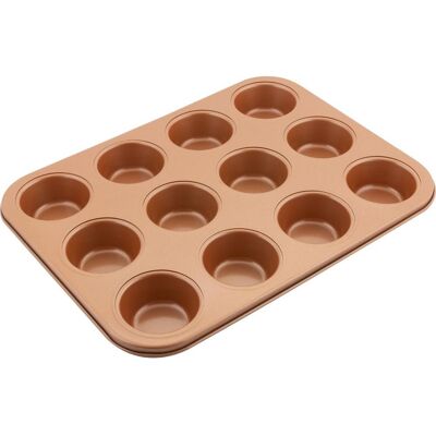 LAMART LT3092 COPPER Backform für 12 Muffins - 35,5 cm x 26,5 cm LAMART LT3092 COPPER Backform für 12 Muffins - 35,5 cm x 26,5 cm
