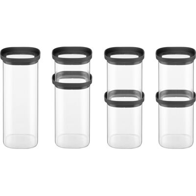 Siguro Set von ViewStash Lebensmittelgläsern, 0,5 l + 4 x 1 l + 1,5 l + 2 l, 7 Stück Siguro Set von ViewStash Lebensmittelgläsern, 0,5 l + 4 x 1 l + 1,5 l + 2 l, 7 Stück