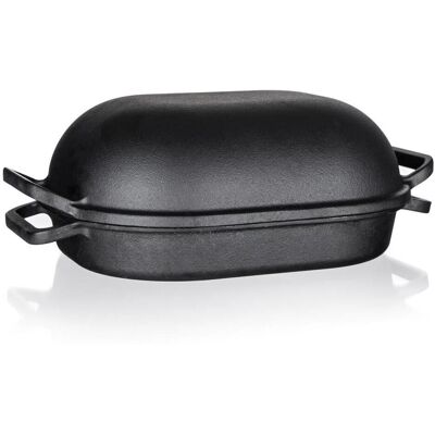 BANQUET Gusseisen-Backform EXCELLENT 39 x 26 x 14 cm, 3 + 4 l, oval mit Deckel, schwarz BANQUET Gusseisen-Backform EXCELLENT 39 x 26 x 14 cm, 3 + 4 l, oval mit Deckel, schwarz