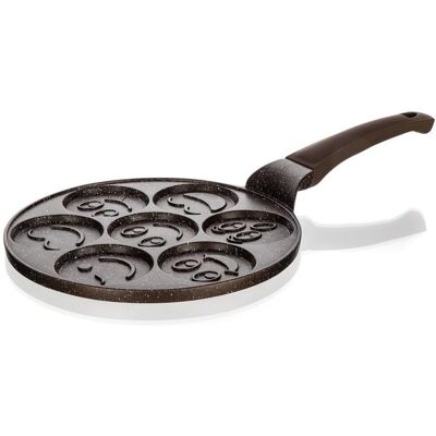 BANQUET GRANITE BROWN Smile Pfanne für 7 Pfannkuchen 26 cm Antihaft-Oberfläche BANQUET GRANITE BROWN Smile Pfanne für 7 Pfannkuchen 26 cm Antihaft-Oberfläche