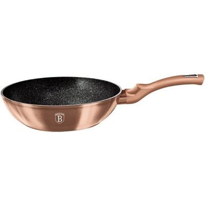 BerlingerHaus WOK mit Rosegold Metallic Marmor-Oberfläche Line 28cm BerlingerHaus WOK mit Rosegold Metallic Marmor-Oberfläche Line 28cm