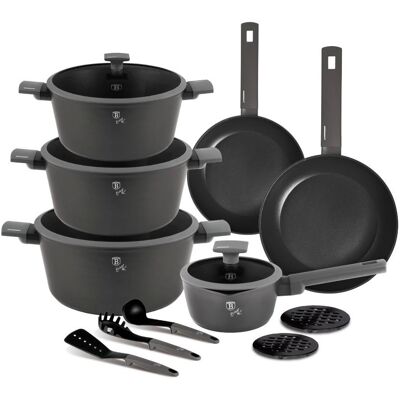 BERLINGERHAUS Topfset mit Titanoberfläche 15-teilig Antracit Collection BERLINGERHAUS Topfset mit Titanoberfläche 15-teilig Antracit Collection