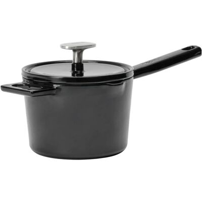 FABINI Gusseisen-Stieltopf Mattia 3.0 Standard, 14 cm (1,65 l), glänzend schwarz mit Deckel FABINI Gusseisen-Stieltopf Mattia 3.0 Standard, 14 cm (1,65 l), glänzend schwarz mit Deckel