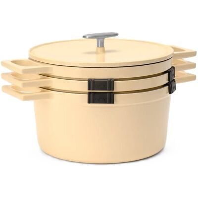 FABINI Gusseisen-Kochgeschirr-Set Mattia 3.0 Standard, 26 cm, 4-teilig, stapelbar, glänzend cremefarben FABINI Gusseisen-Kochgeschirr-Set Mattia 3.0 Standard, 26 cm, 4-teilig, stapelbar, glänzend cremefarben