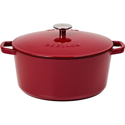 Gerlach Gusseisen Topf mit Deckel NATUR 26 cm 5 l Burgundy Gerlach Gusseisen Topf mit Deckel NATUR 26 cm 5 l Burgundy