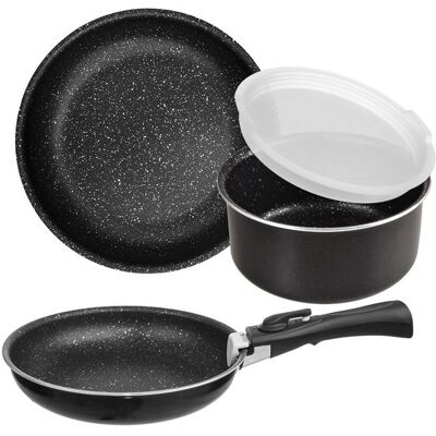 Orion GRANDE COMBI Kochgeschirr-Set + abnehmbarer Griff und Deckel, 5-teilig Orion GRANDE COMBI Kochgeschirr-Set + abnehmbarer Griff und Deckel, 5-teilig