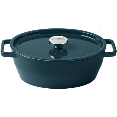 Pyrex Gusseisen-Kasserolle mit Deckel 29 cm 5 l dunkelgrün Pyrex Gusseisen-Kasserolle mit Deckel 29 cm 5 l dunkelgrün