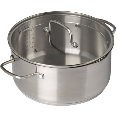 PYREX INFINITY-Topf mit Glasdeckel, Edelstahl, 4 l, 24 cm PYREX INFINITY-Topf mit Glasdeckel, Edelstahl, 4 l, 24 cm