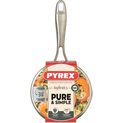 PYREX Kochtopf INFINITY mit Glasdeckel, Edelstahl, 1,25 l, 16 cm PYREX Kochtopf INFINITY mit Glasdeckel, Edelstahl, 1,25 l, 16 cm