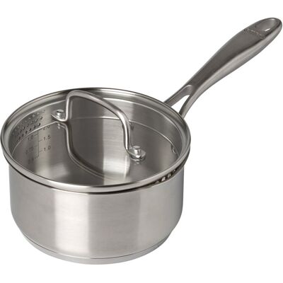 PYREX Kochtopf INFINITY mit Glasdeckel, Edelstahl, 1,5 l, 18 cm PYREX Kochtopf INFINITY mit Glasdeckel, Edelstahl, 1,5 l, 18 cm