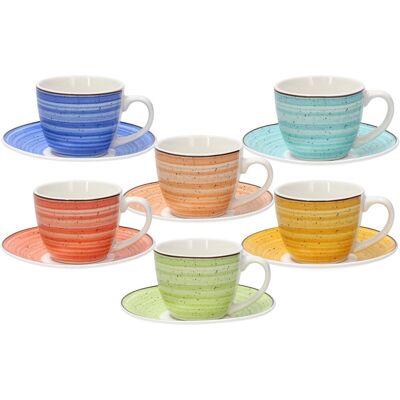 Tognana Set Kaffeetassen mit Untertassen 80 ml 6 Stück KALEIDO Tognana Set Kaffeetassen mit Untertassen 80 ml 6 Stück KALEIDO