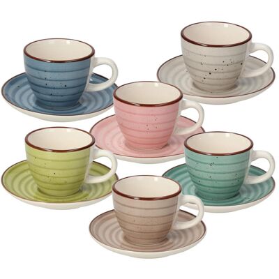 TognanaURBAN PASTEL Kaffeetassen-Set mit Untertassen 6 Stück mehrfarbig 90 ml TognanaURBAN PASTEL Kaffeetassen-Set mit Untertassen 6 Stück mehrfarbig 90 ml